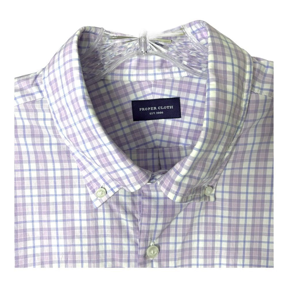 Proper Cloth Button Down Collared Shirt Lavender … - image 3